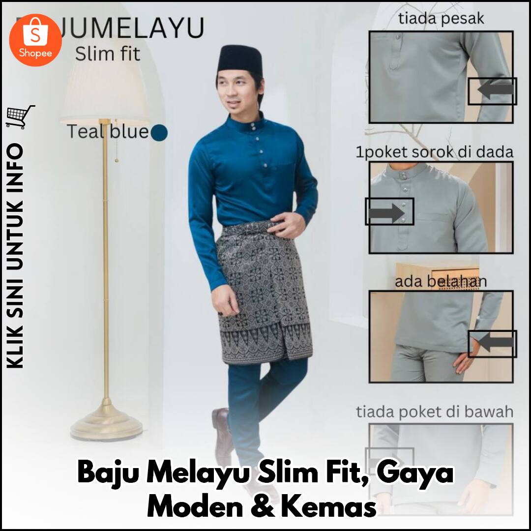 Baju Melayu Slim Fit, Gaya Moden & Kemas