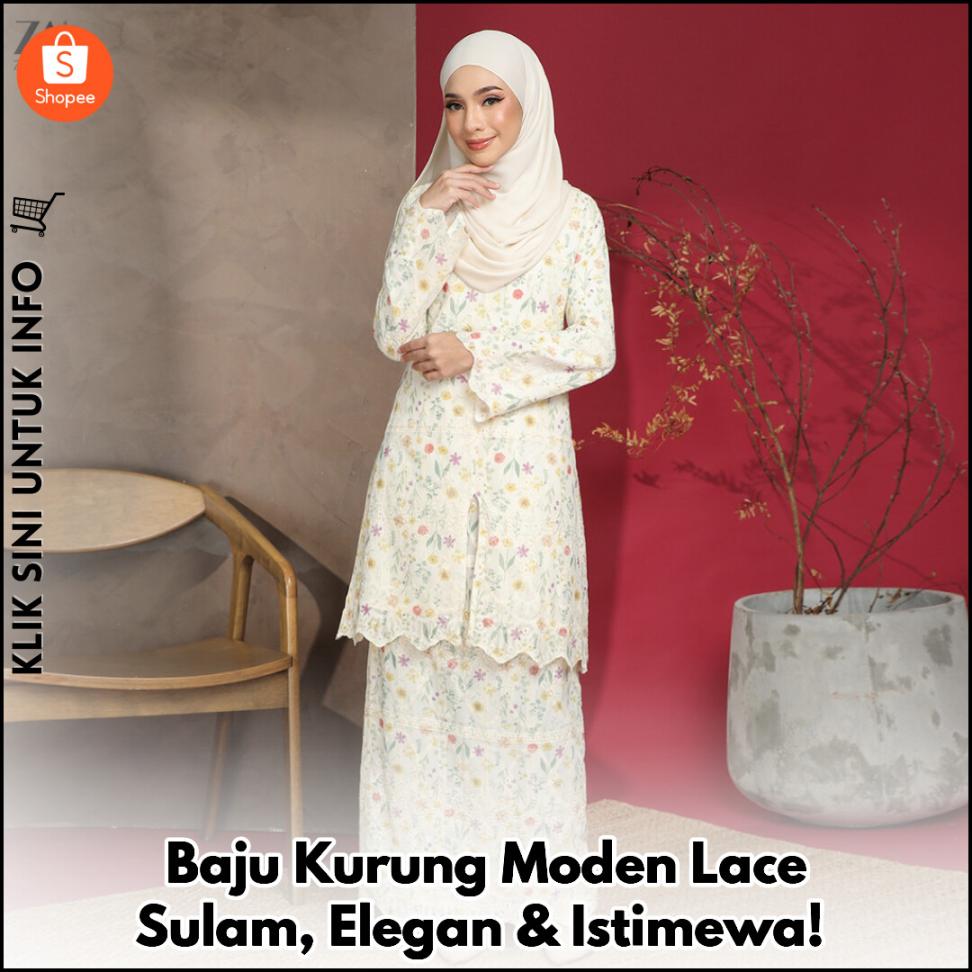 Baju Kurung Moden Lace Sulam, Elegan & Istimewa!