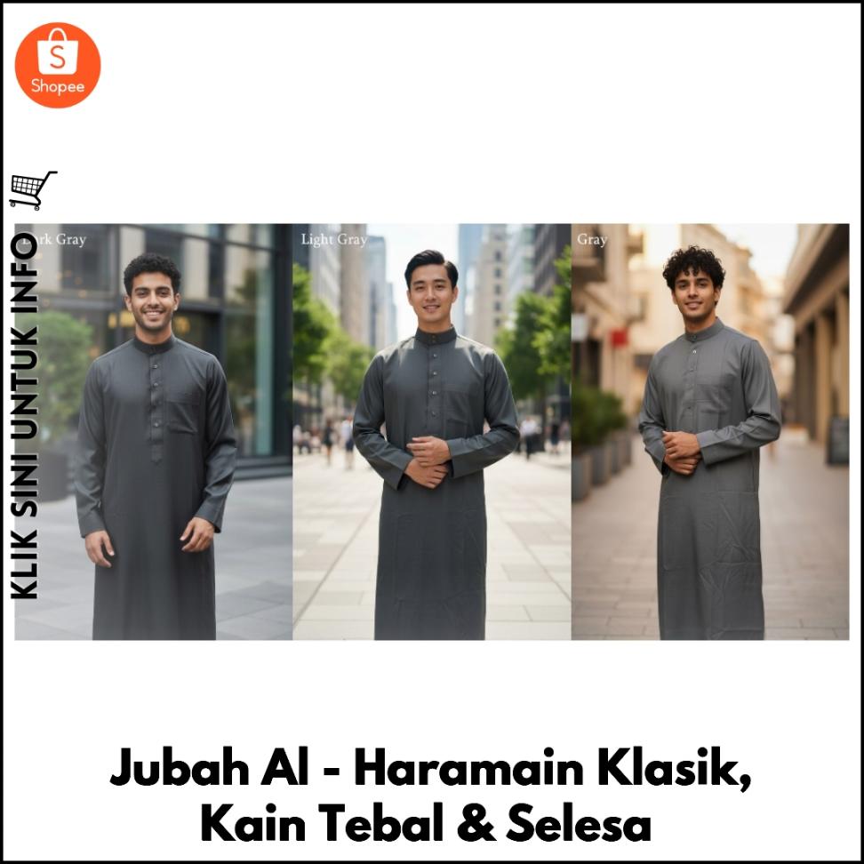 Jubah Al-Haramain Klasik, Kain Tebal & Selesa