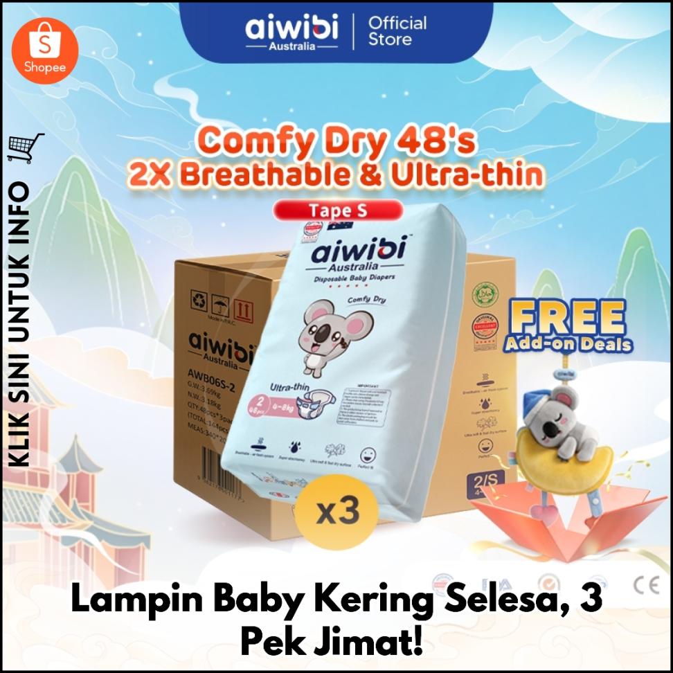 Lampin Baby Kering Selesa, 3 Pek Jimat!