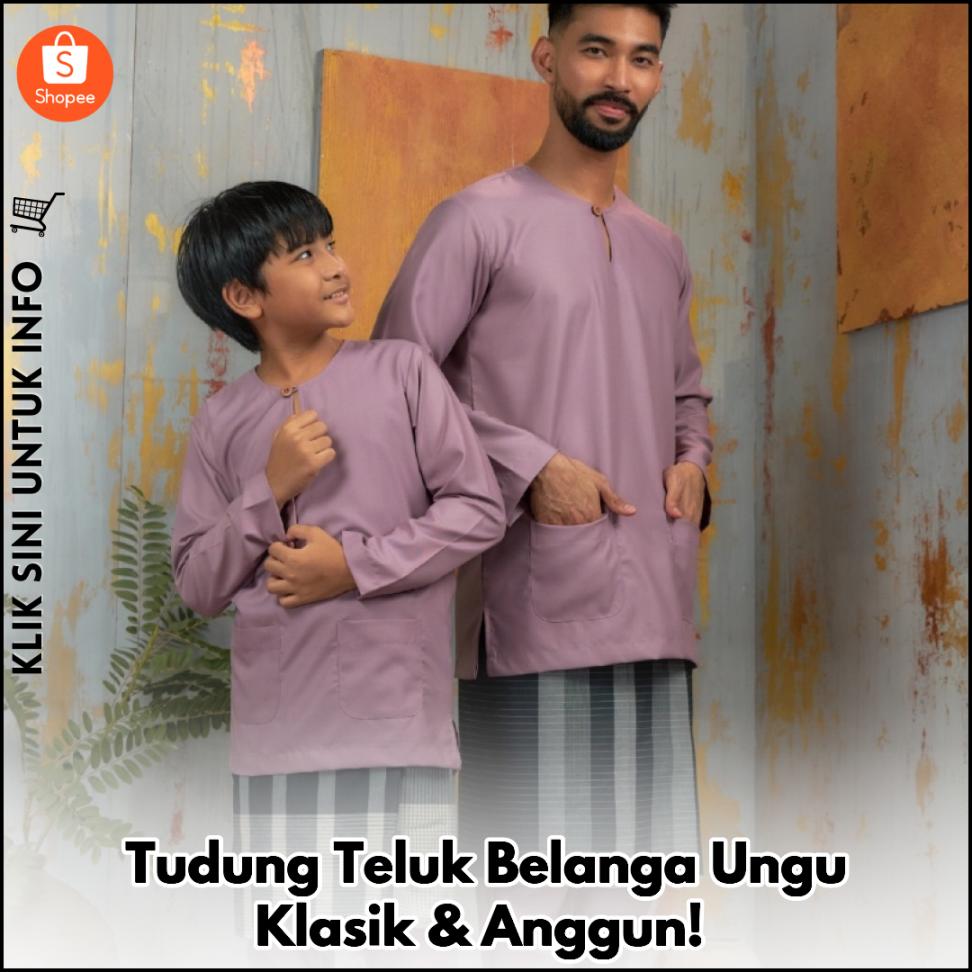 Tudung Teluk Belanga Ungu Klasik & Anggun!
