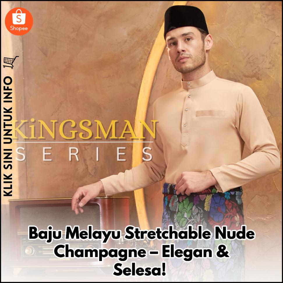 Baju Melayu Stretchable Nude Champagne – Elegan & Selesa!
