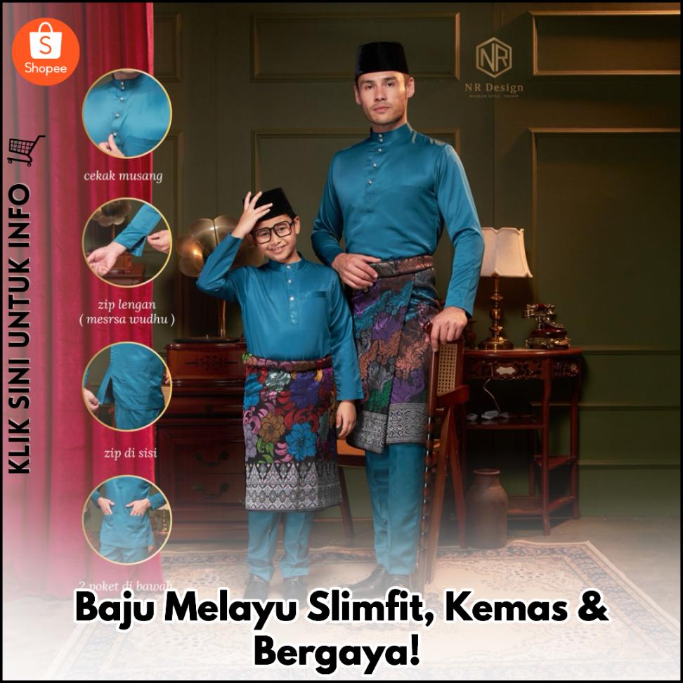 Baju Melayu Slimfit, Kemas & Bergaya!