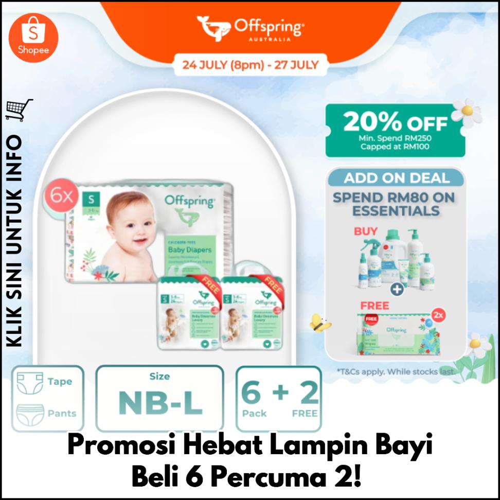 Promosi Hebat Lampin Bayi Beli 6 Percuma 2!