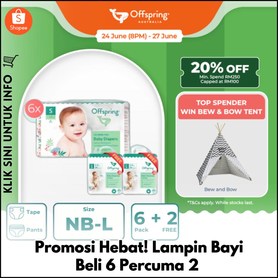 Promosi Hebat! Lampin Bayi Beli 6 Percuma 2