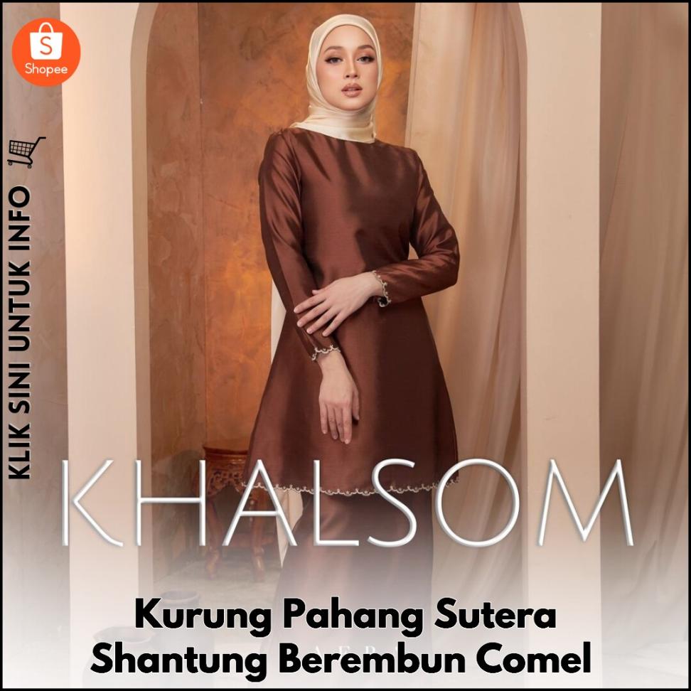 Kurung Pahang Sutera Shantung Berembun Comel