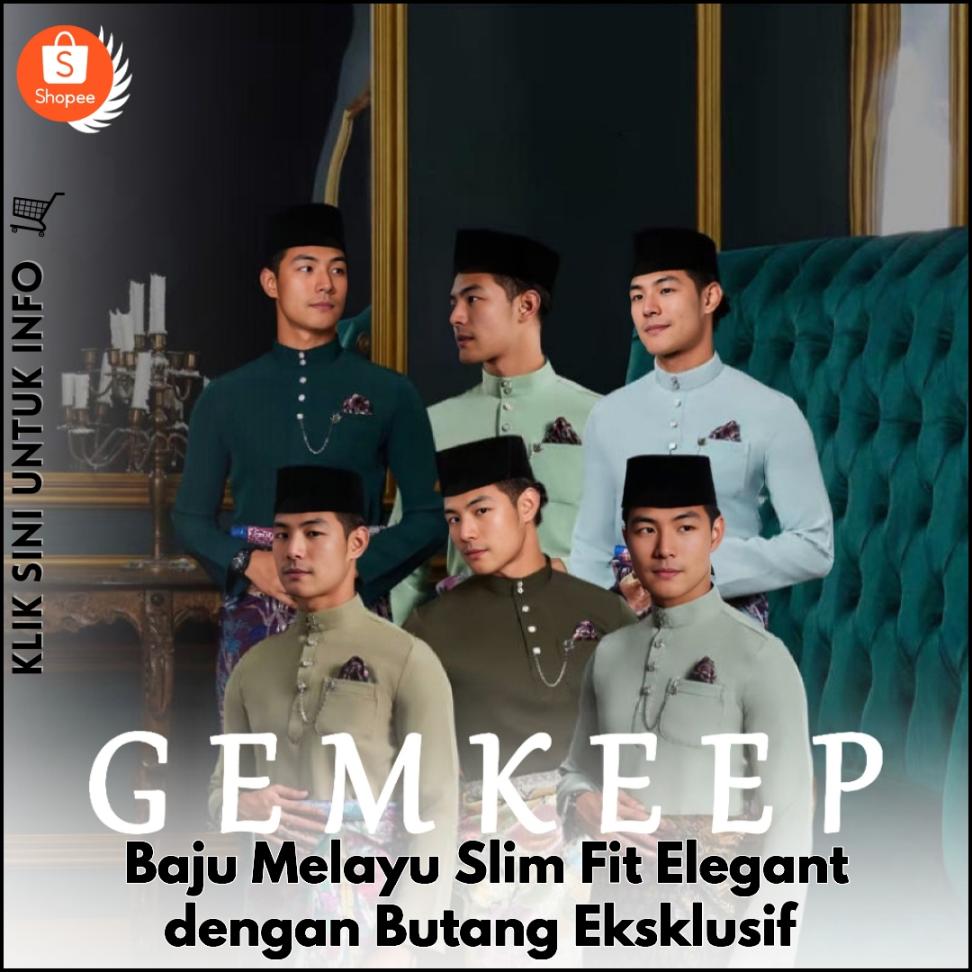 Baju Melayu Slim Fit Elegant dengan Butang Eksklusif