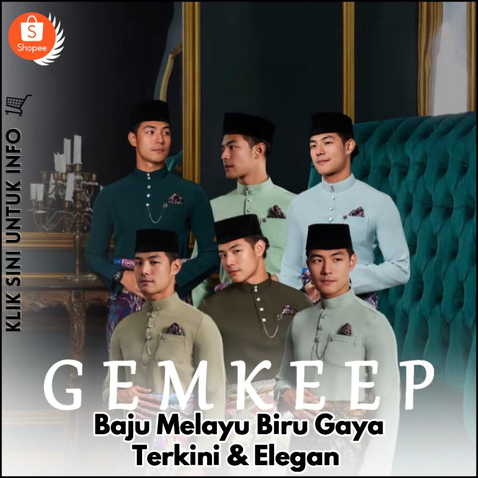 Baju Melayu Biru Gaya Terkini & Elegan