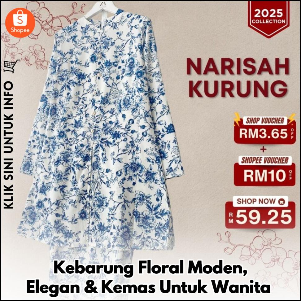 Kebarung Floral Moden, Elegan & Kemas Untuk Wanita