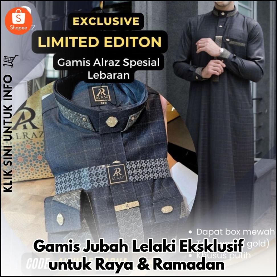 Gamis Jubah Lelaki Eksklusif untuk Raya & Ramadan