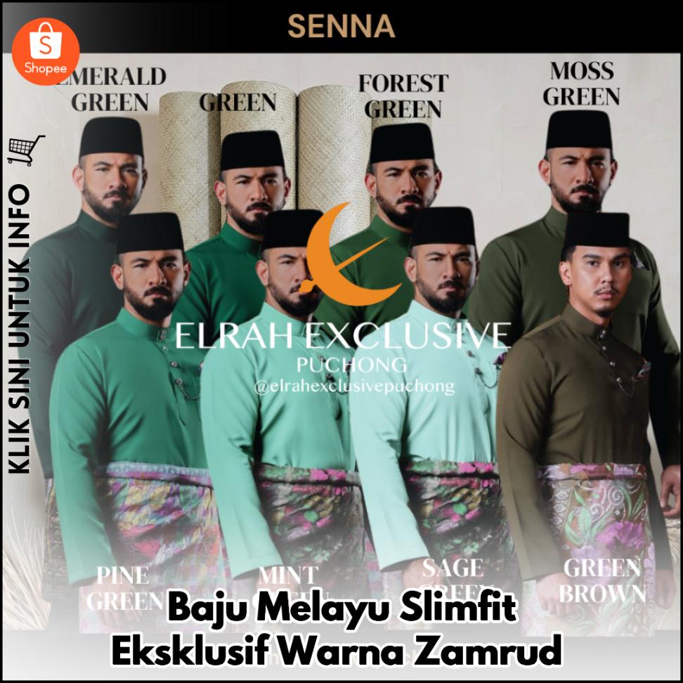 Baju Melayu Slimfit Eksklusif Warna Zamrud
