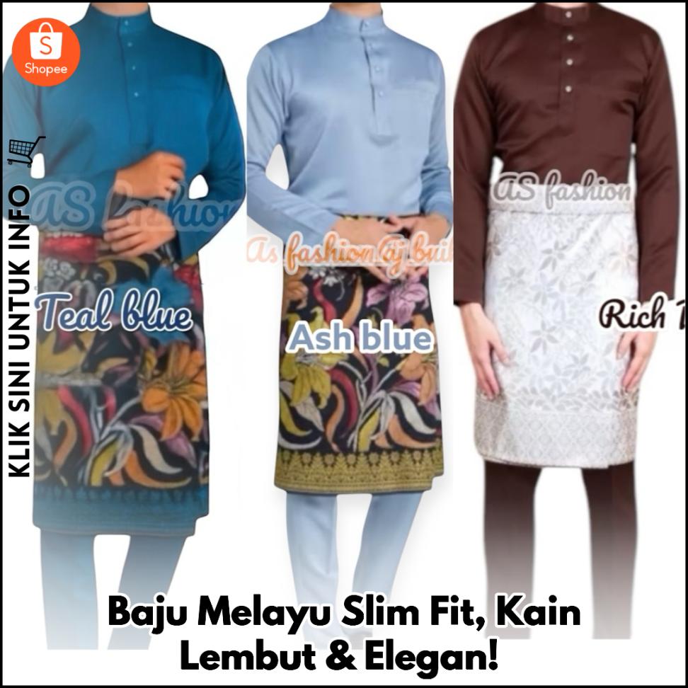 Baju Melayu Slim Fit, Kain Lembut & Elegan!