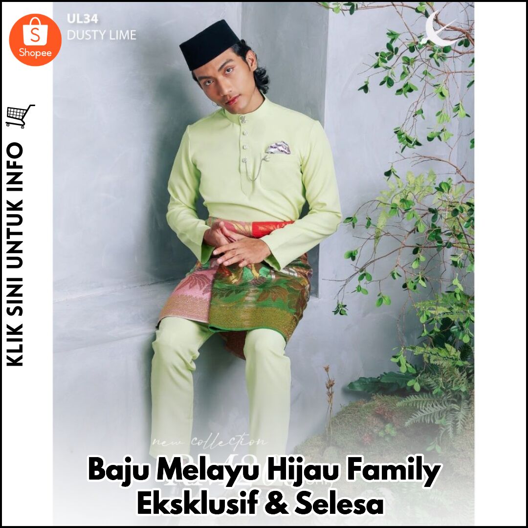 Baju Melayu Hijau Family Eksklusif & Selesa