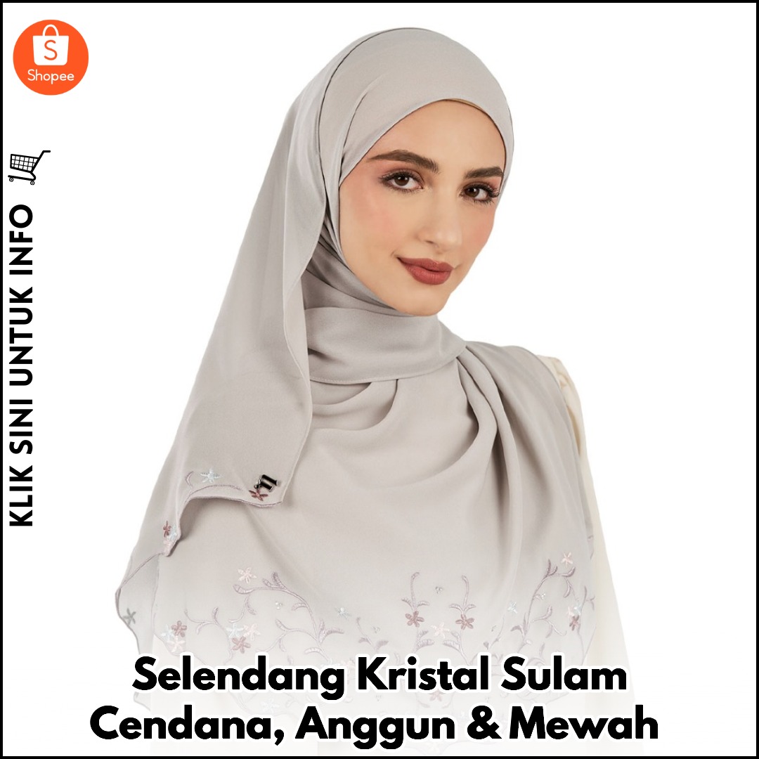 Selendang Kristal Sulam Cendana, Anggun & Mewah