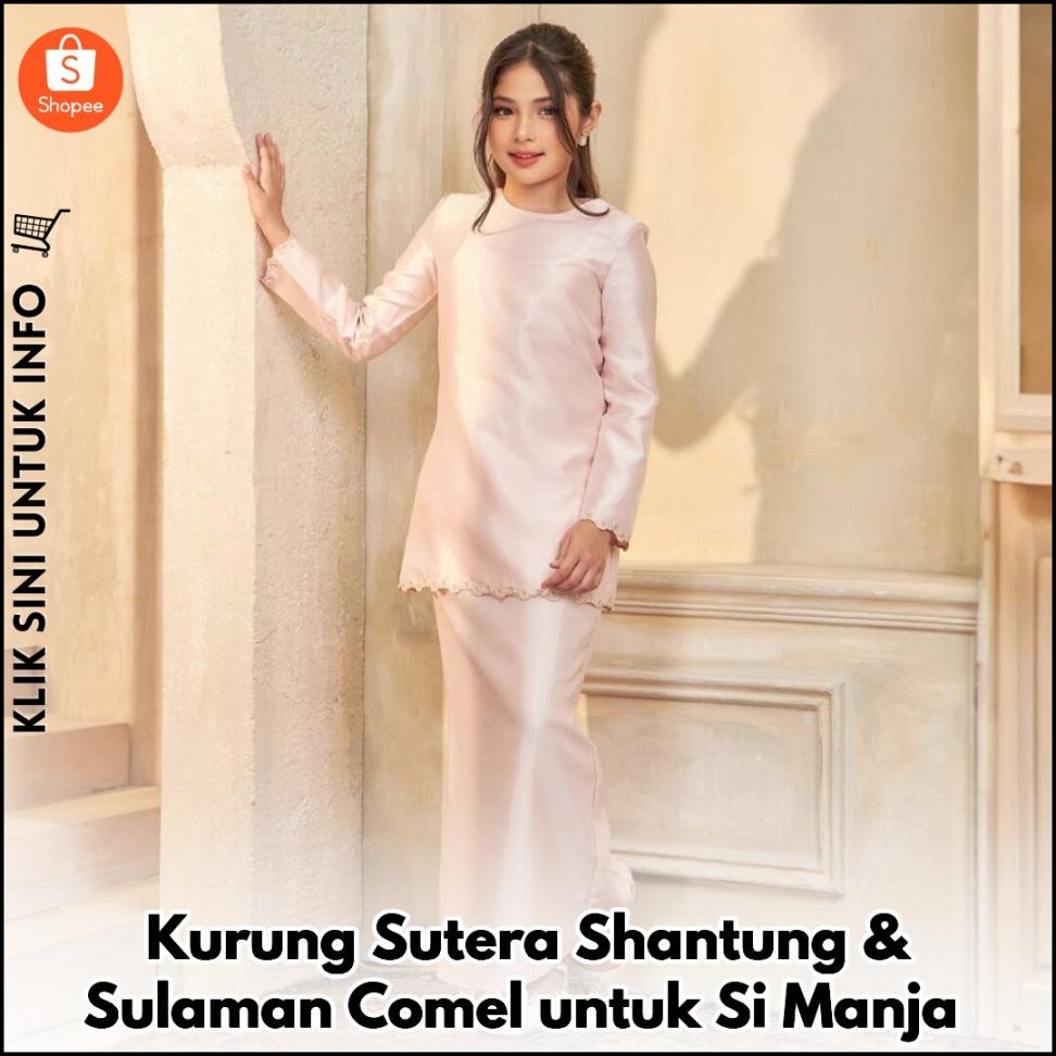Kurung Sutera Shantung & Sulaman Comel untuk Si Manja