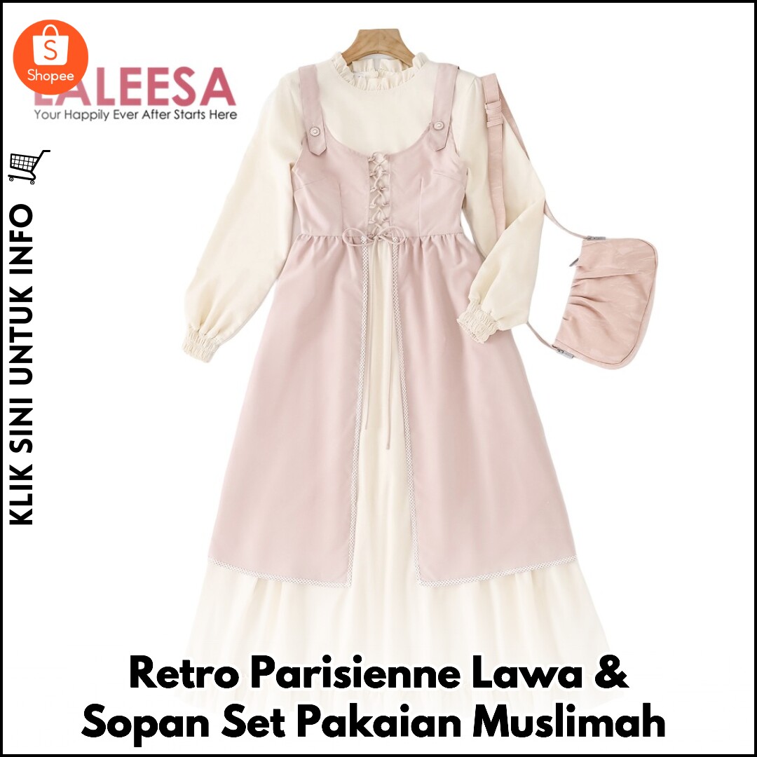 Retro Parisienne Lawa & Sopan Set Pakaian Muslimah