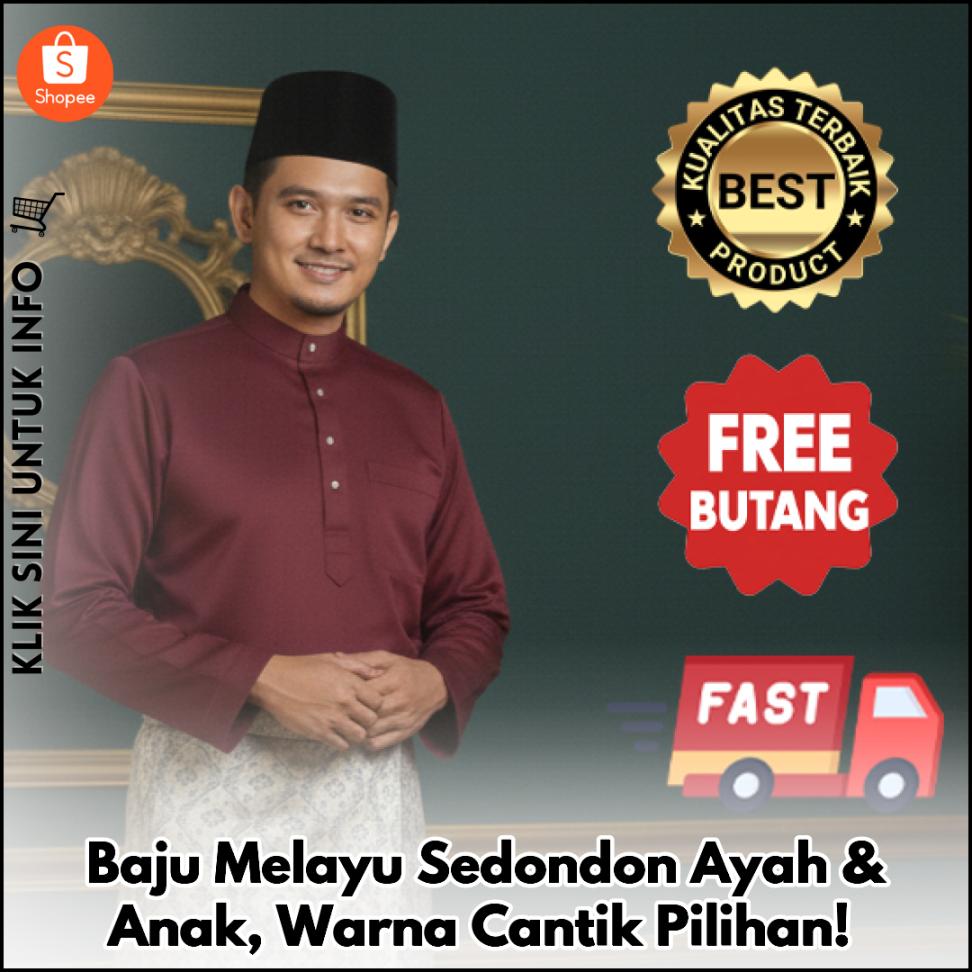 Baju Melayu Sedondon Ayah & Anak, Warna Cantik Pilihan!