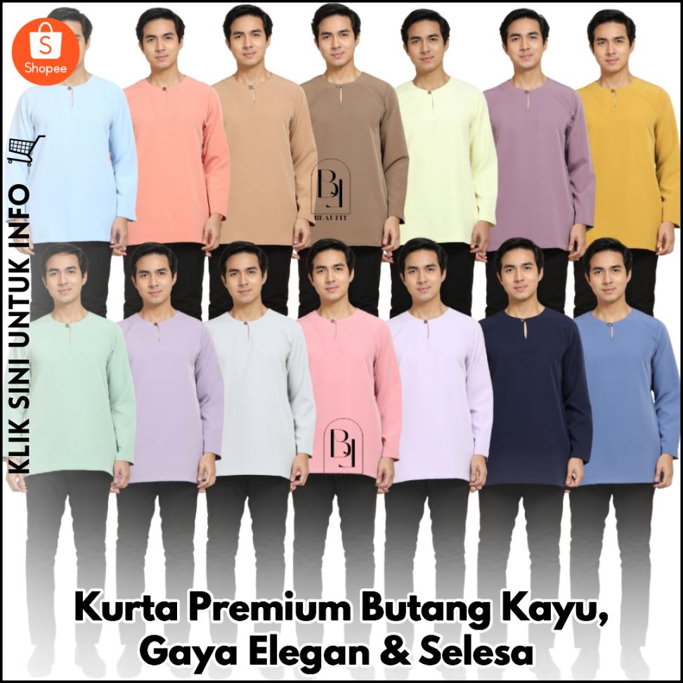 Kurta Premium Butang Kayu, Gaya Elegan & Selesa