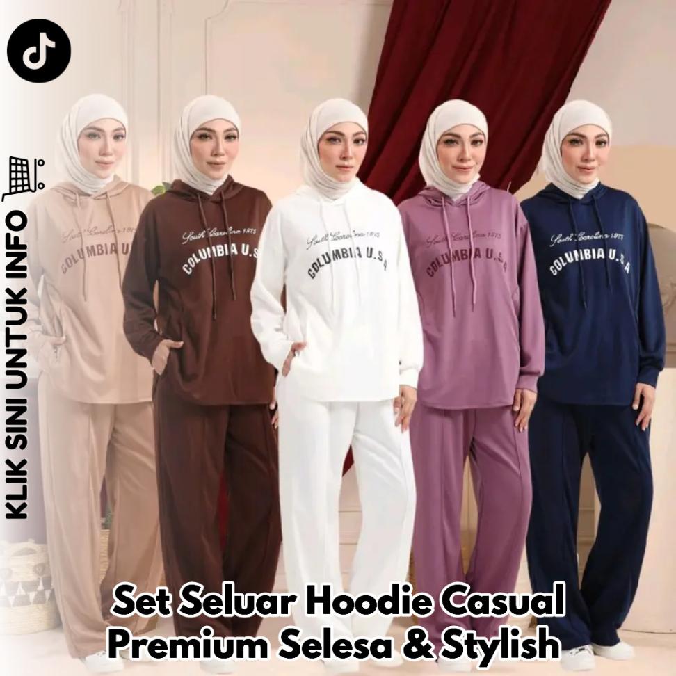 Set Seluar Hoodie Casual Premium Selesa & Stylish