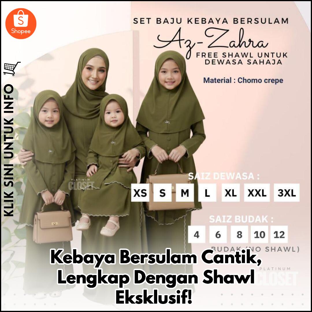 Kebaya Bersulam Cantik, Lengkap Dengan Shawl Eksklusif!