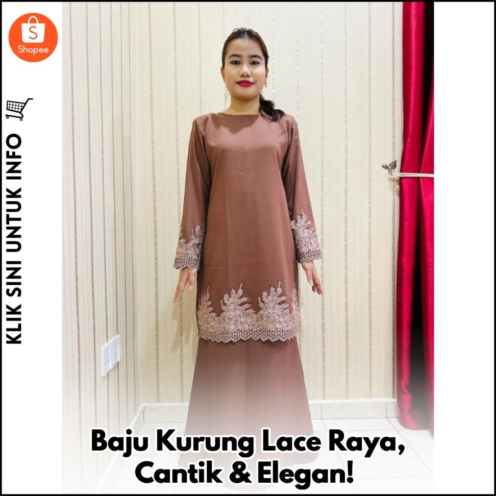 Baju Kurung Lace Raya, Cantik & Elegan!