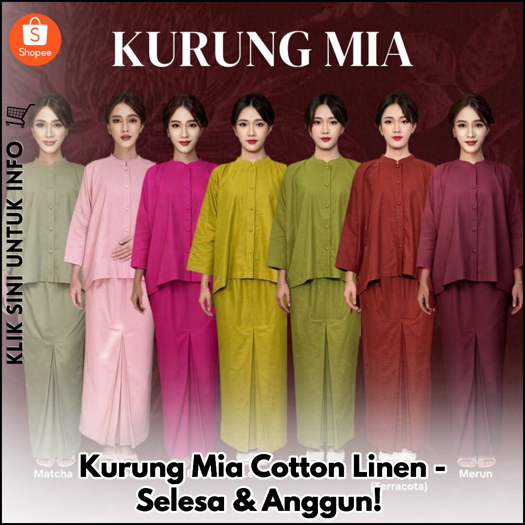 Kurung Mia Cotton Linen - Selesa & Anggun!