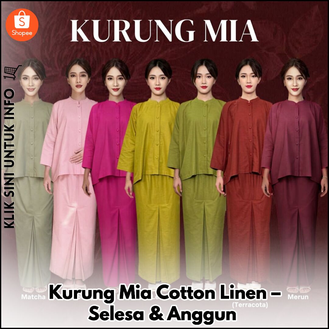 Kurung Mia Cotton Linen, Lembut & Sejuk!
