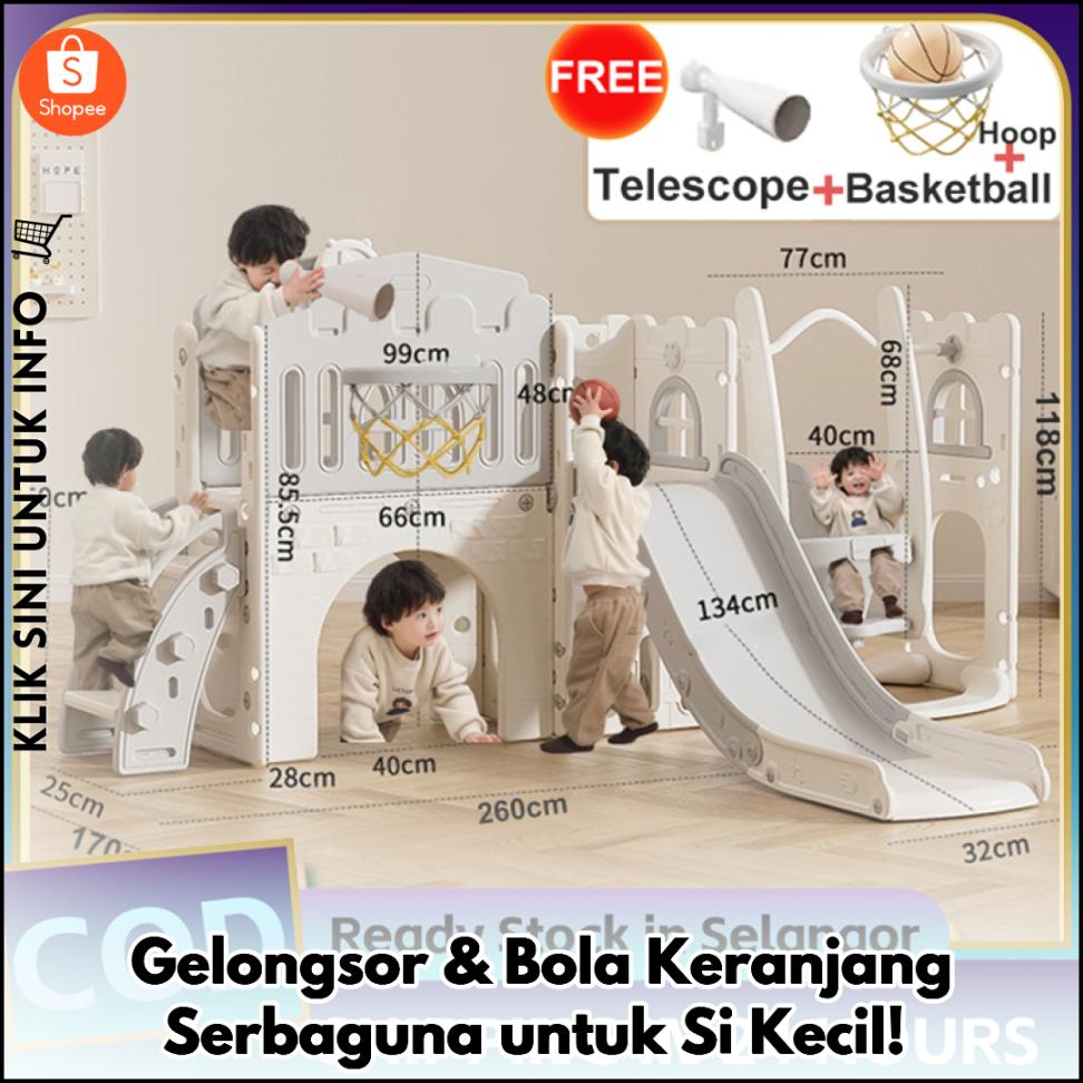 Gelongsor & Bola Keranjang Serbaguna untuk Si Kecil!