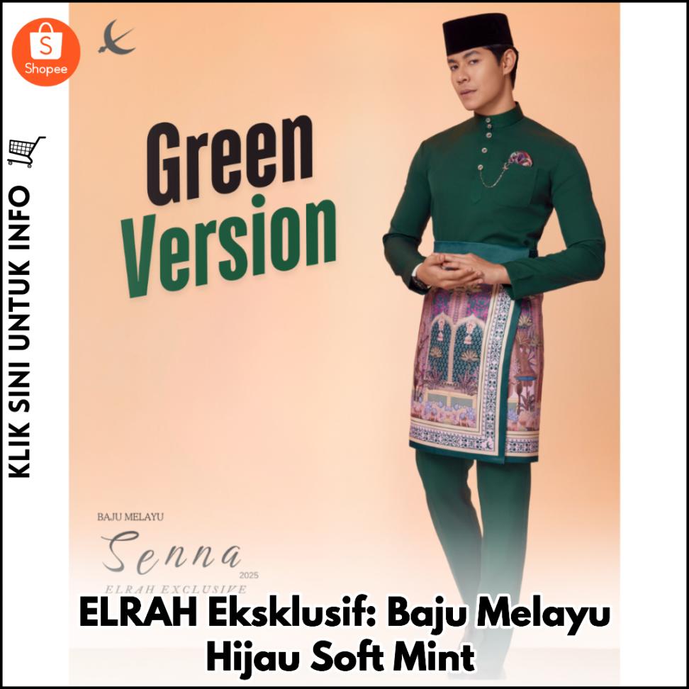 ELRAH Eksklusif: Baju Melayu Hijau Soft Mint
