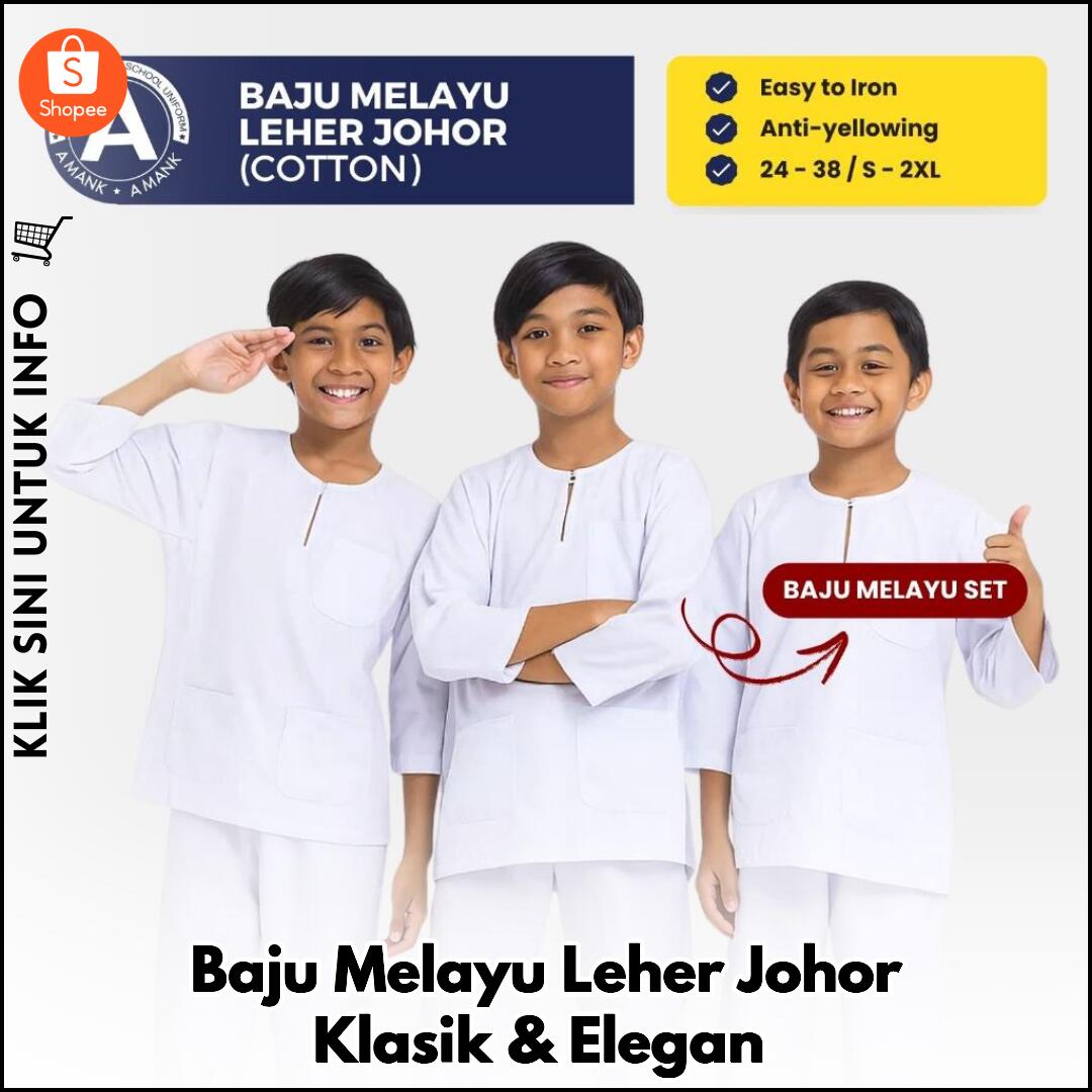 Baju Melayu Leher Johor Klasik & Elegan