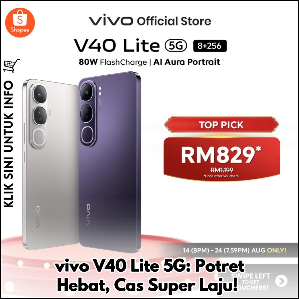 vivo V40 Lite 5G: Potret Hebat, Cas Super Laju!