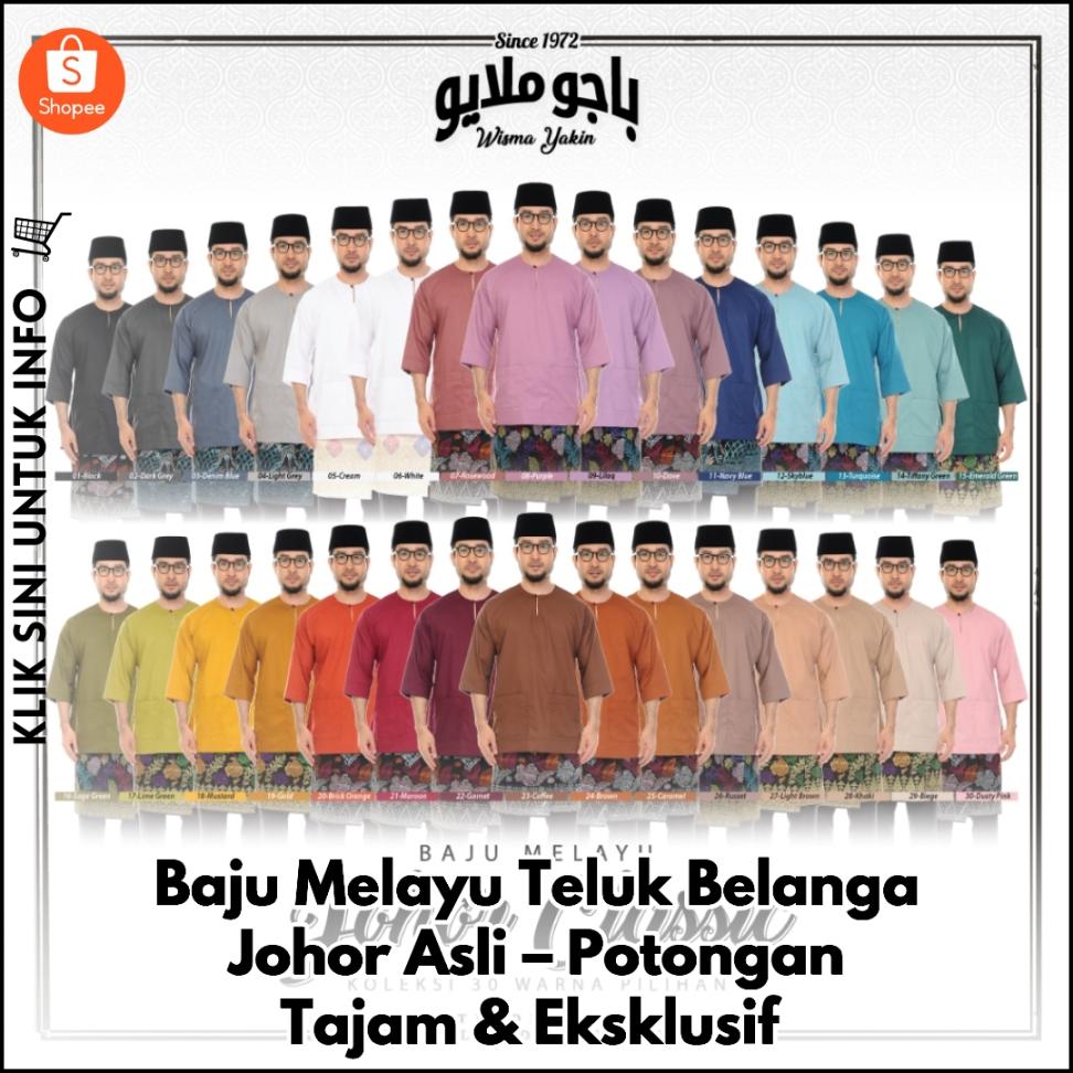 Baju Melayu Teluk Belanga Johor Asli – Potongan Tajam & Eksklusif