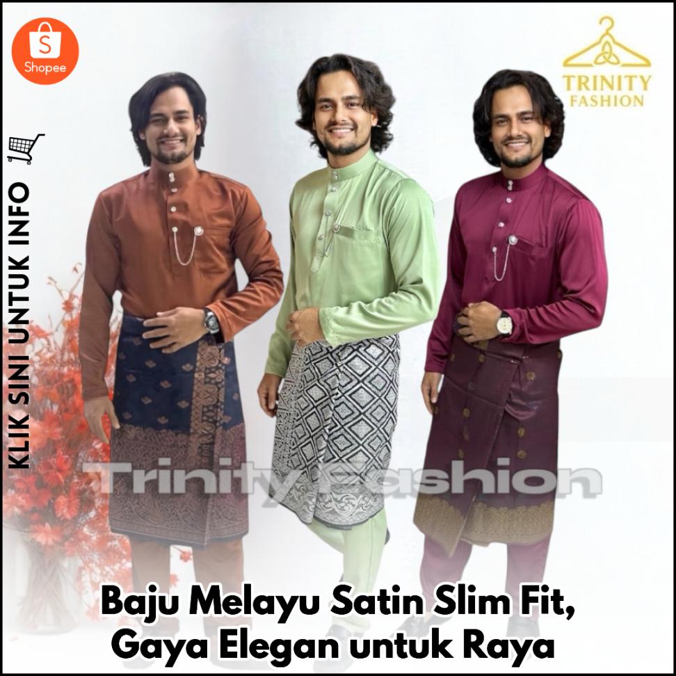 Baju Melayu Satin Slim Fit, Gaya Elegan untuk Raya