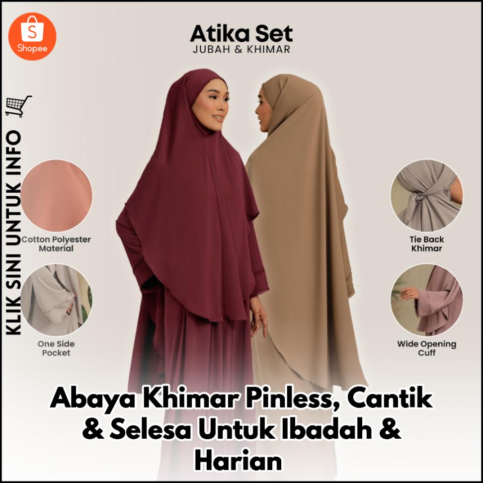 Abaya Khimar Pinless, Cantik & Selesa Untuk Ibadah & Harian