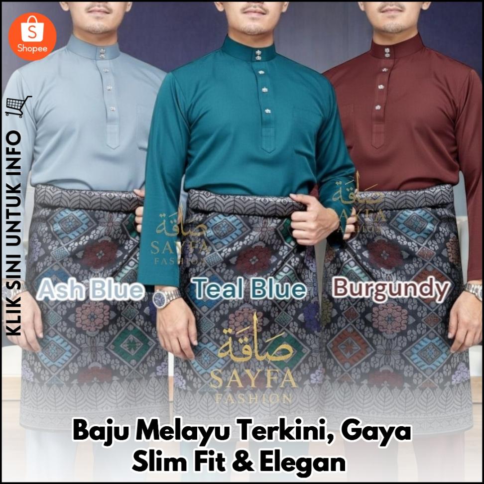 Baju Melayu Terkini, Gaya Slim Fit & Elegan