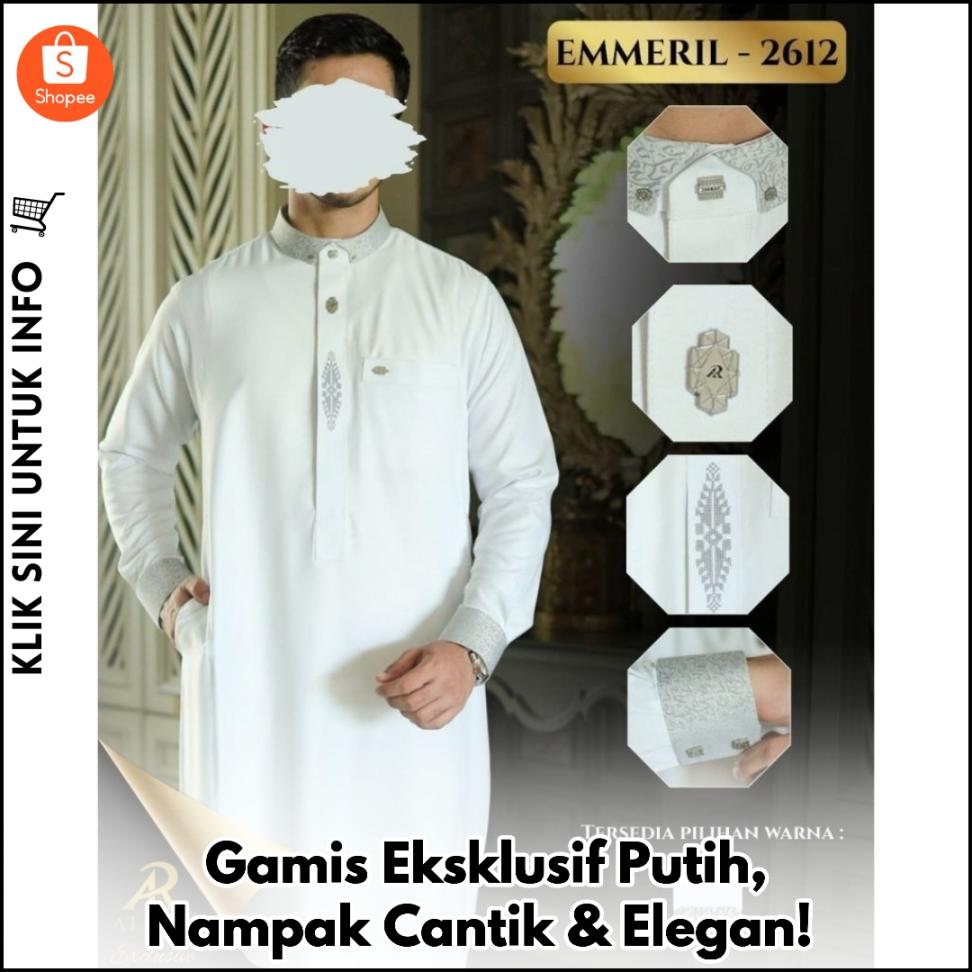 Gamis Eksklusif Putih, Nampak Cantik & Elegan!