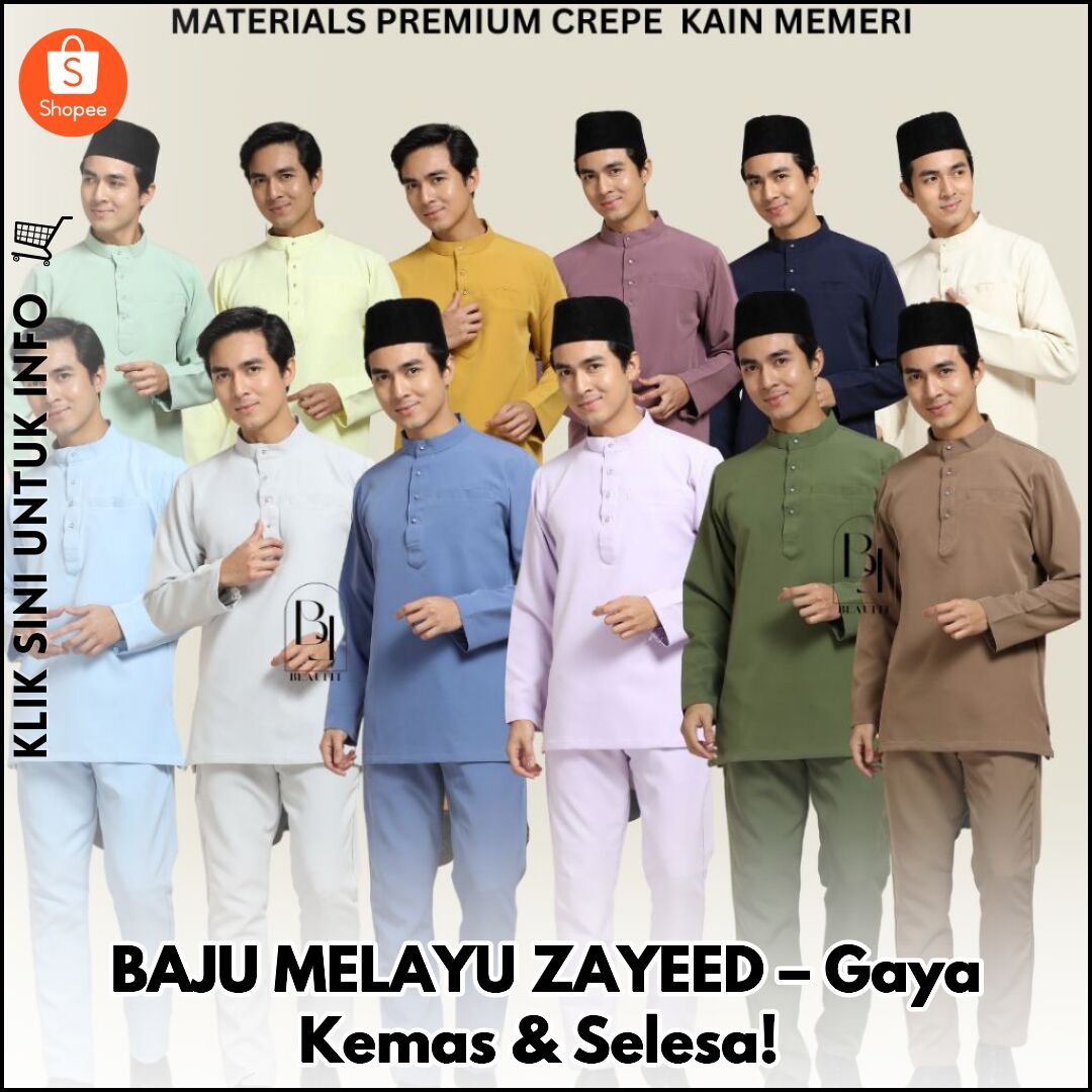 BAJU MELAYU ZAYEED – Gaya Kemas & Selesa!