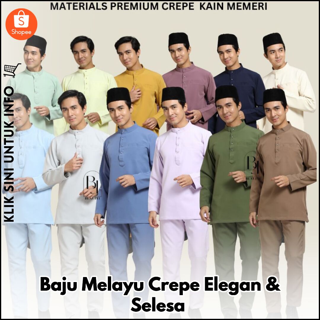 Baju Melayu Crepe Elegan & Selesa