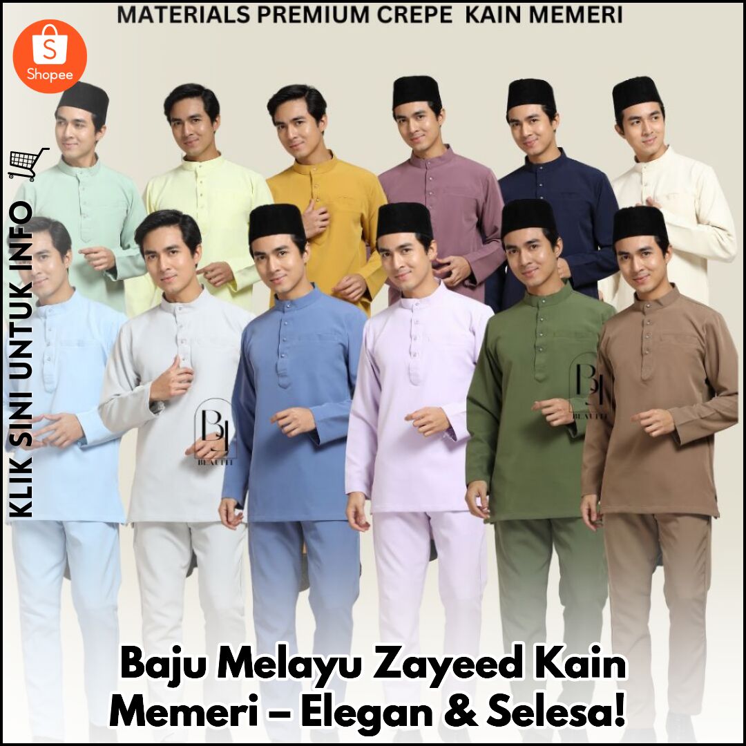 Baju Melayu Zayeed Kain Memeri – Elegan & Selesa!