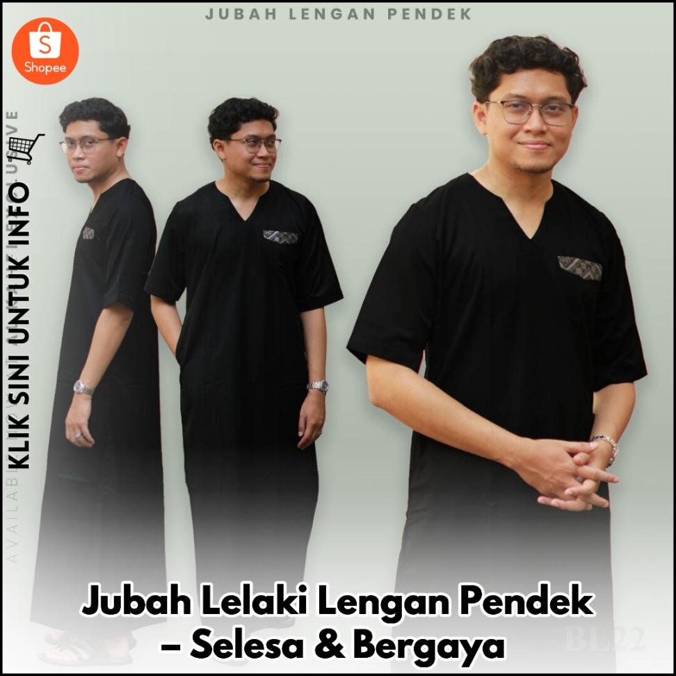 Jubah Lelaki Lengan Pendek – Selesa & Bergaya