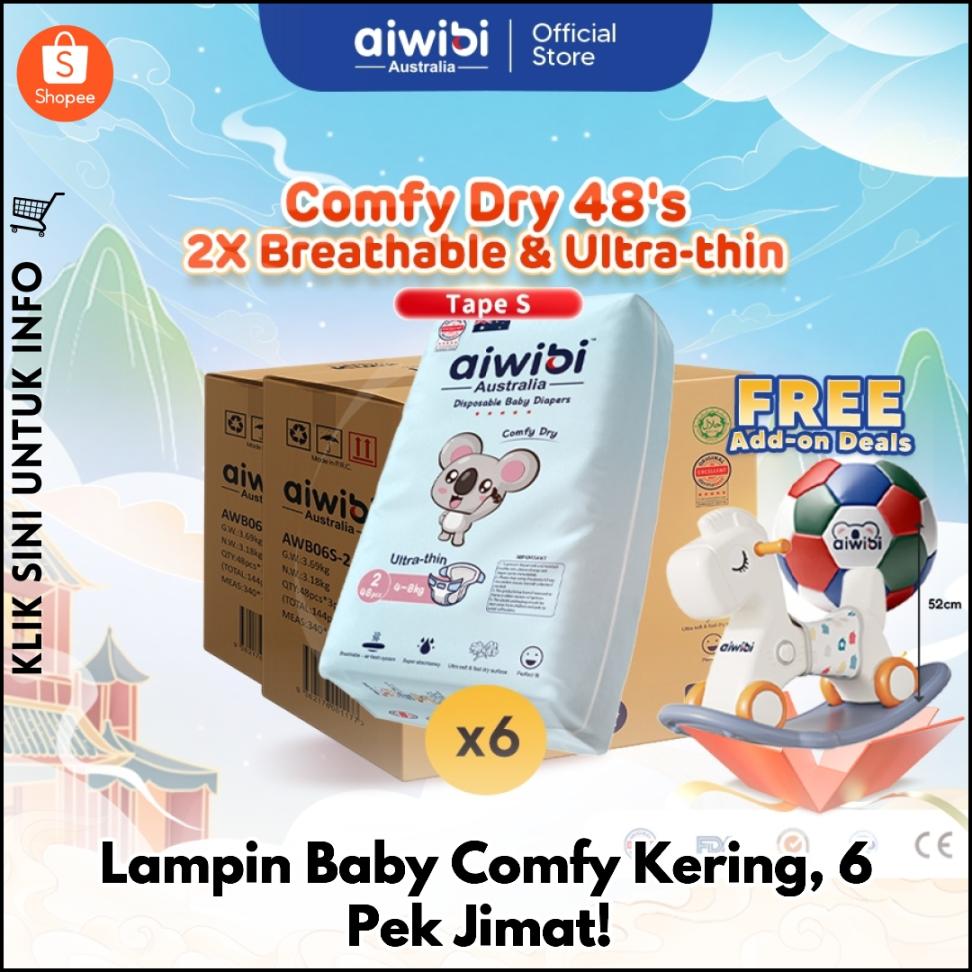 Lampin Baby Comfy Kering, 6 Pek Jimat!