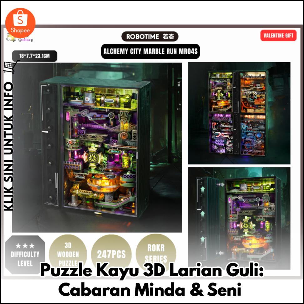 Puzzle Kayu 3D Larian Guli: Cabaran Minda & Seni