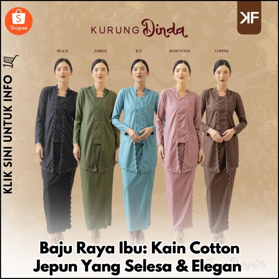 Baju Raya Ibu: Kain Cotton Jepun Yang Selesa & Elegan