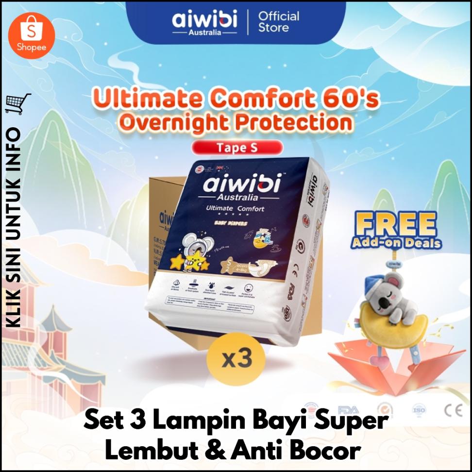Set 3 Lampin Bayi Super Lembut & Anti Bocor