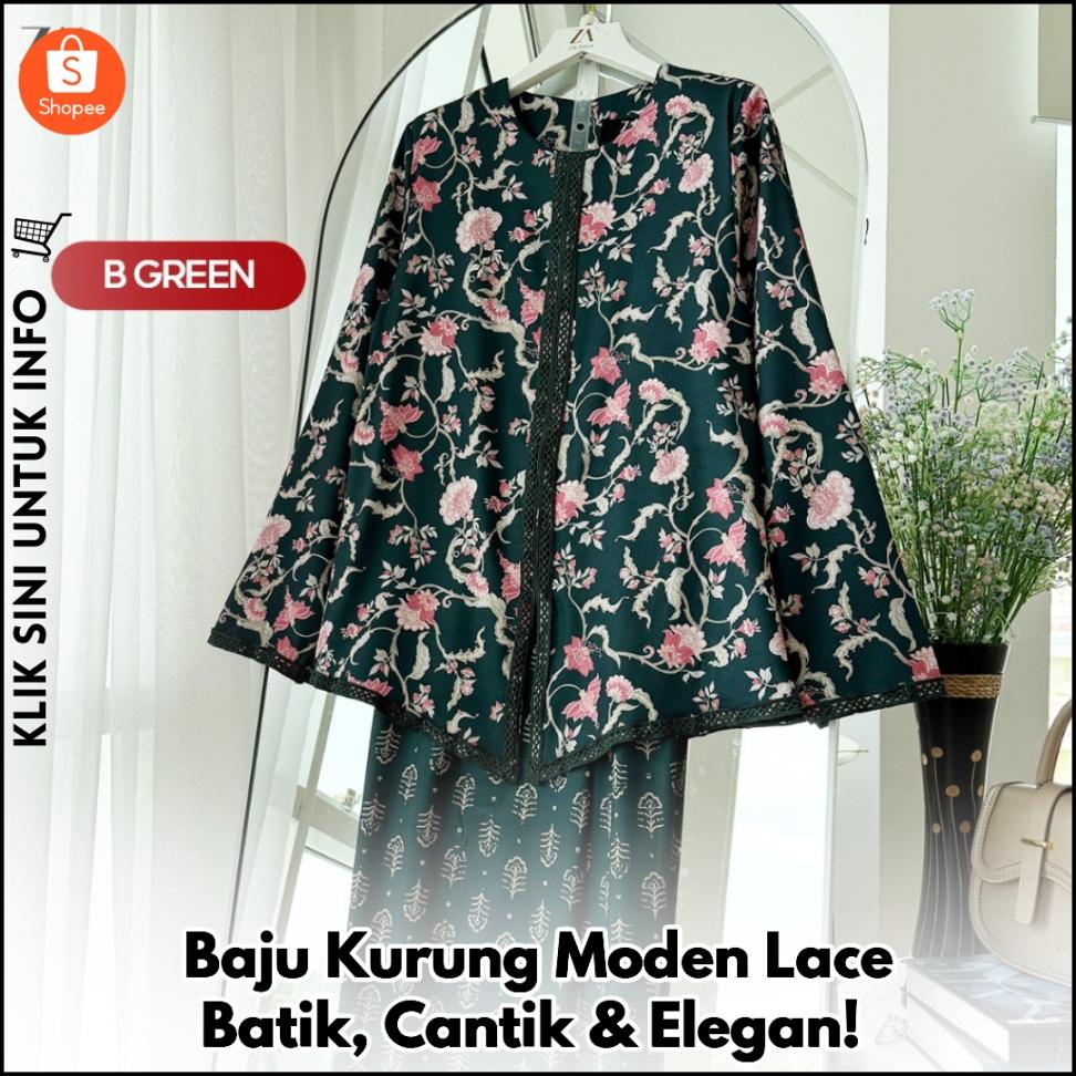 Baju Kurung Moden Lace Batik, Cantik & Elegan!