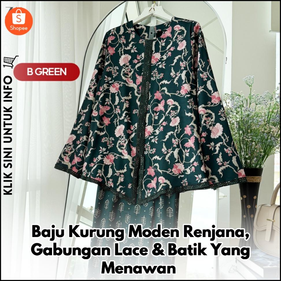 Baju Kurung Moden Renjana, Gabungan Lace & Batik Yang Menawan