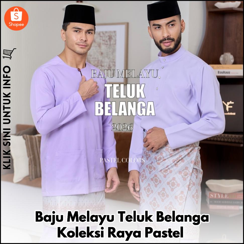 Baju Melayu Teluk Belanga Koleksi Raya Pastel