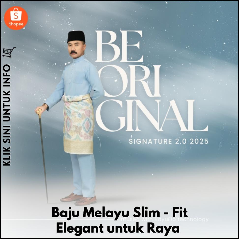 Baju Melayu Slim-Fit Elegant untuk Raya