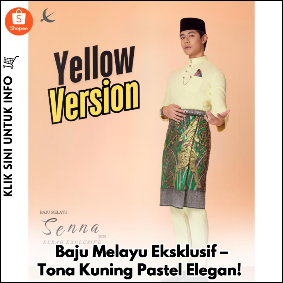 Baju Melayu Eksklusif – Tona Kuning Pastel Elegan!