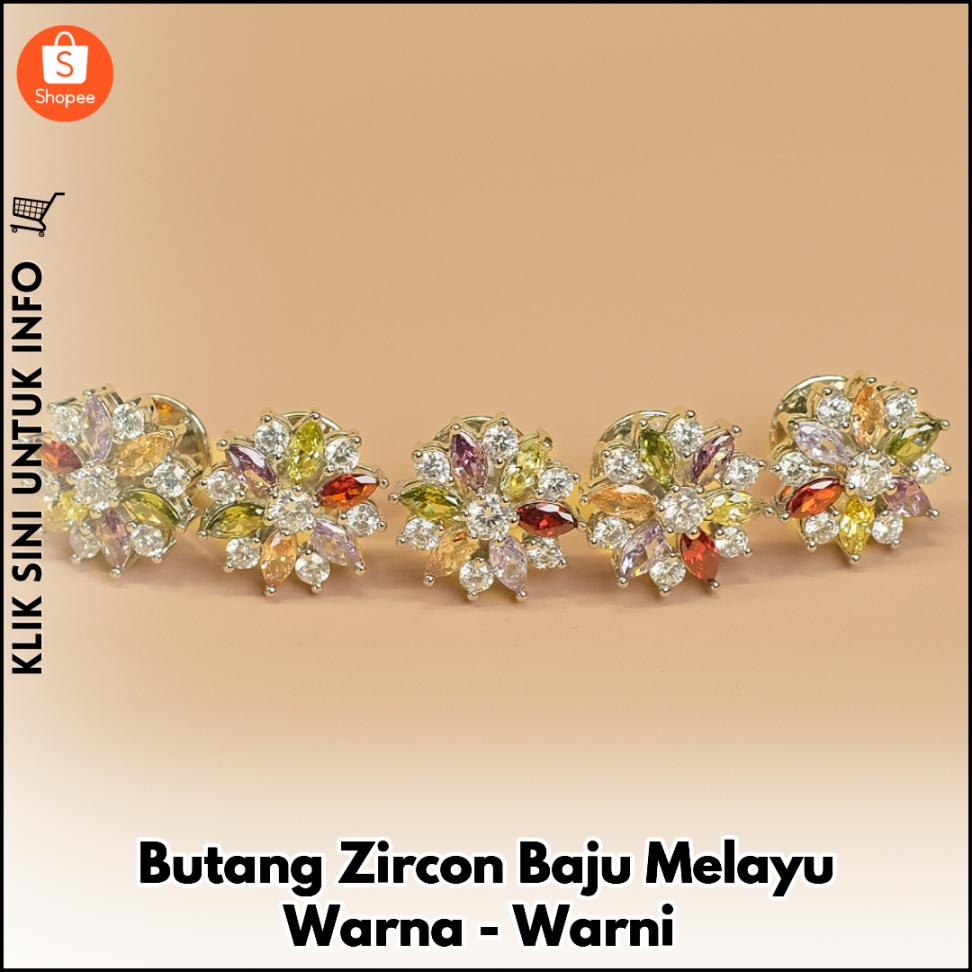 Butang Zircon Baju Melayu Warna-Warni